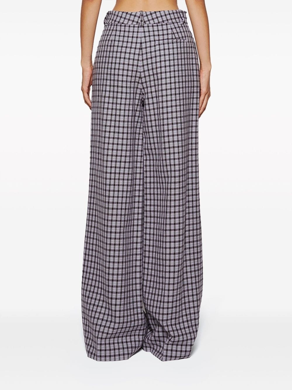checked wide-leg trousers - 5