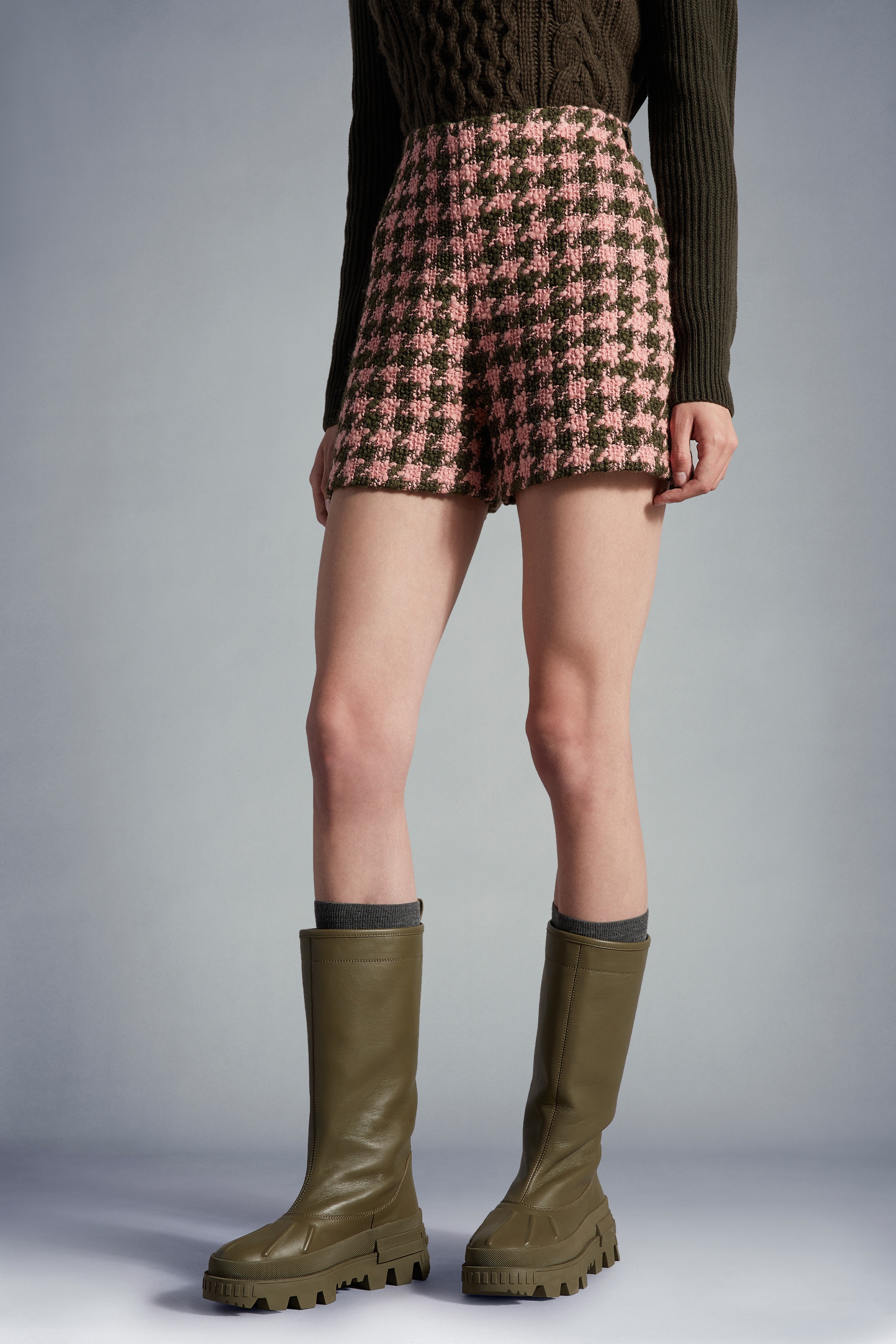 Houndstooth Tweed Shorts - 3