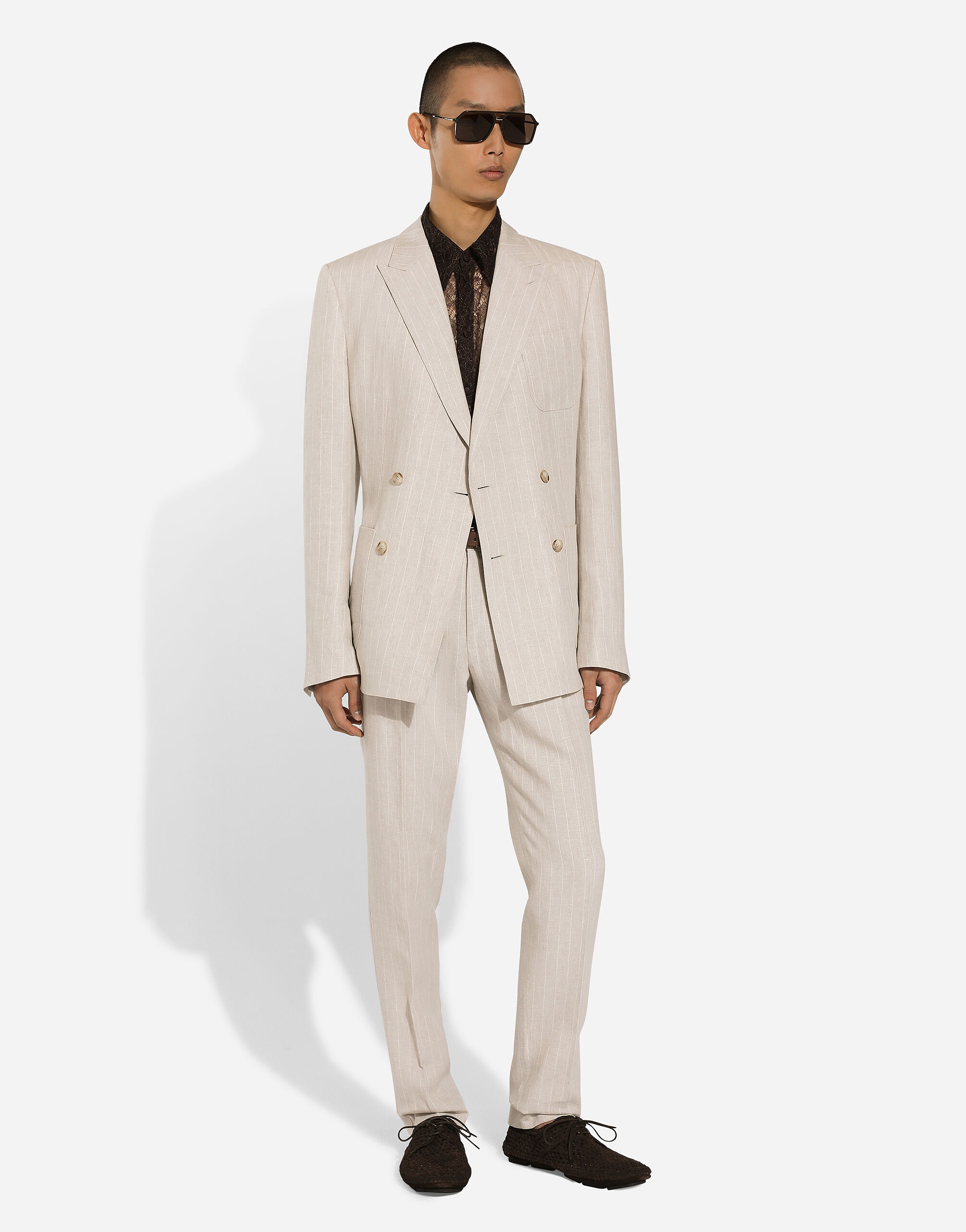 Pinstripe linen pants - 5