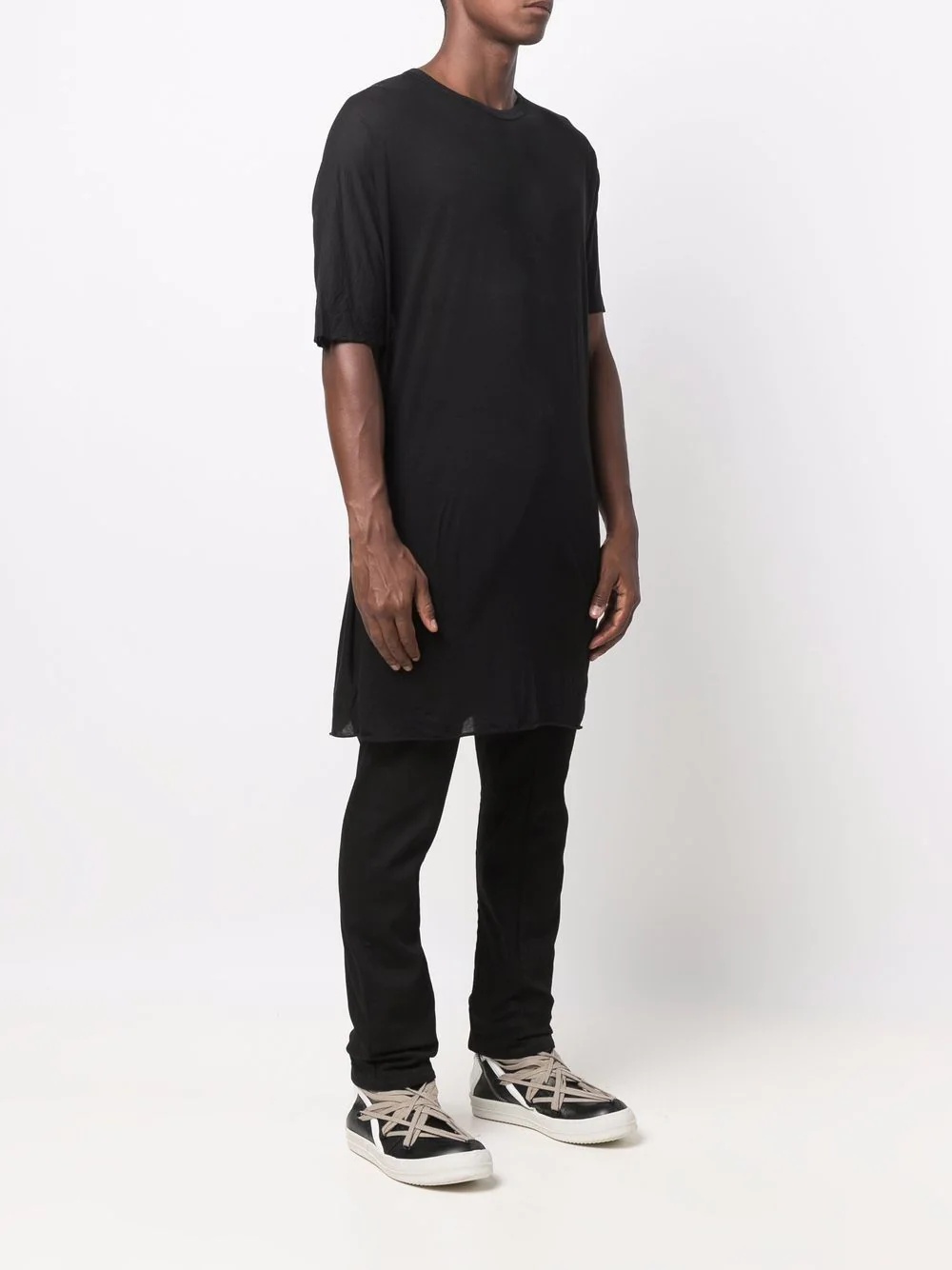 short sleeved longline T-shirt - 3