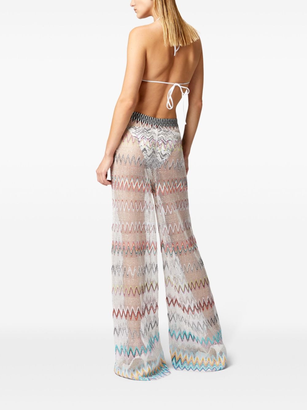 zigzag-woven trousers - 4
