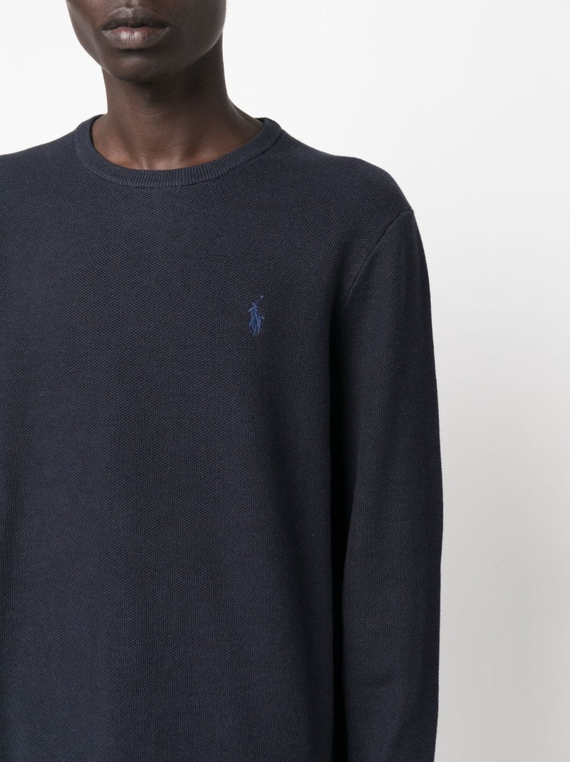embroidered-logo long-sleeve cotton jumper 5