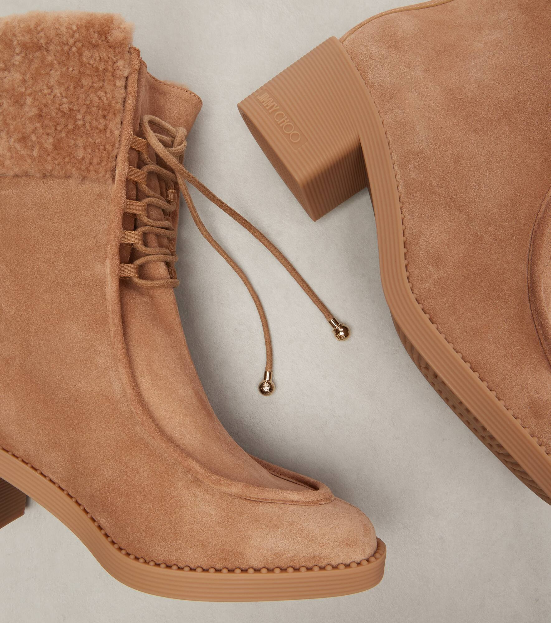Hali shearling-trimmed suede ankle boots - 5