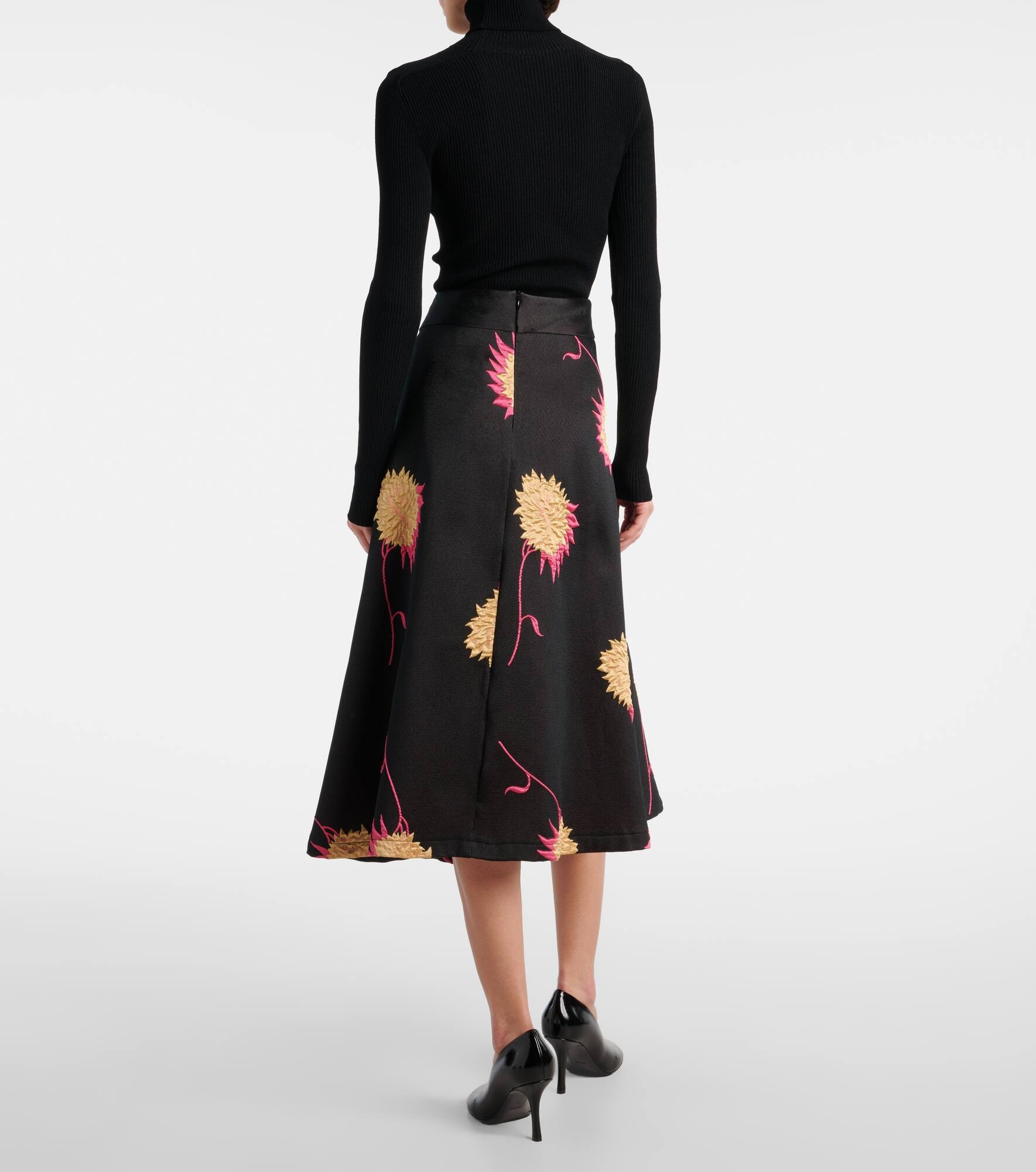 Milano jacquard satin midi skirt - 3