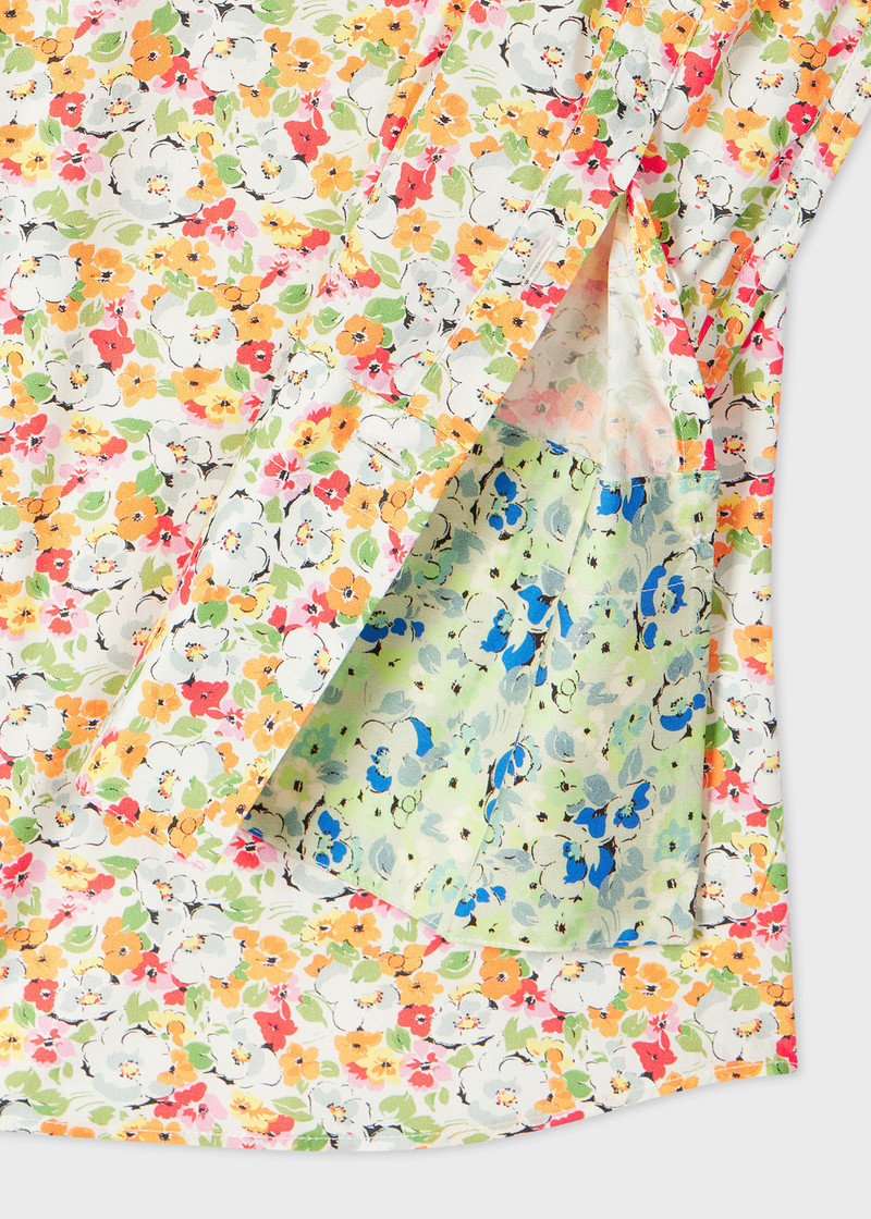 Paul Smith Women's Coral Pink 'Ditsy Floral' Print Shirt outlook