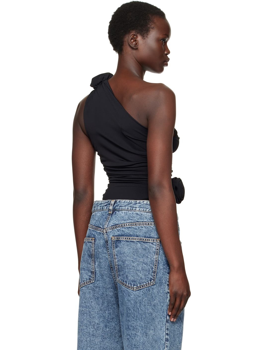 Black One Shoulder Top - 3