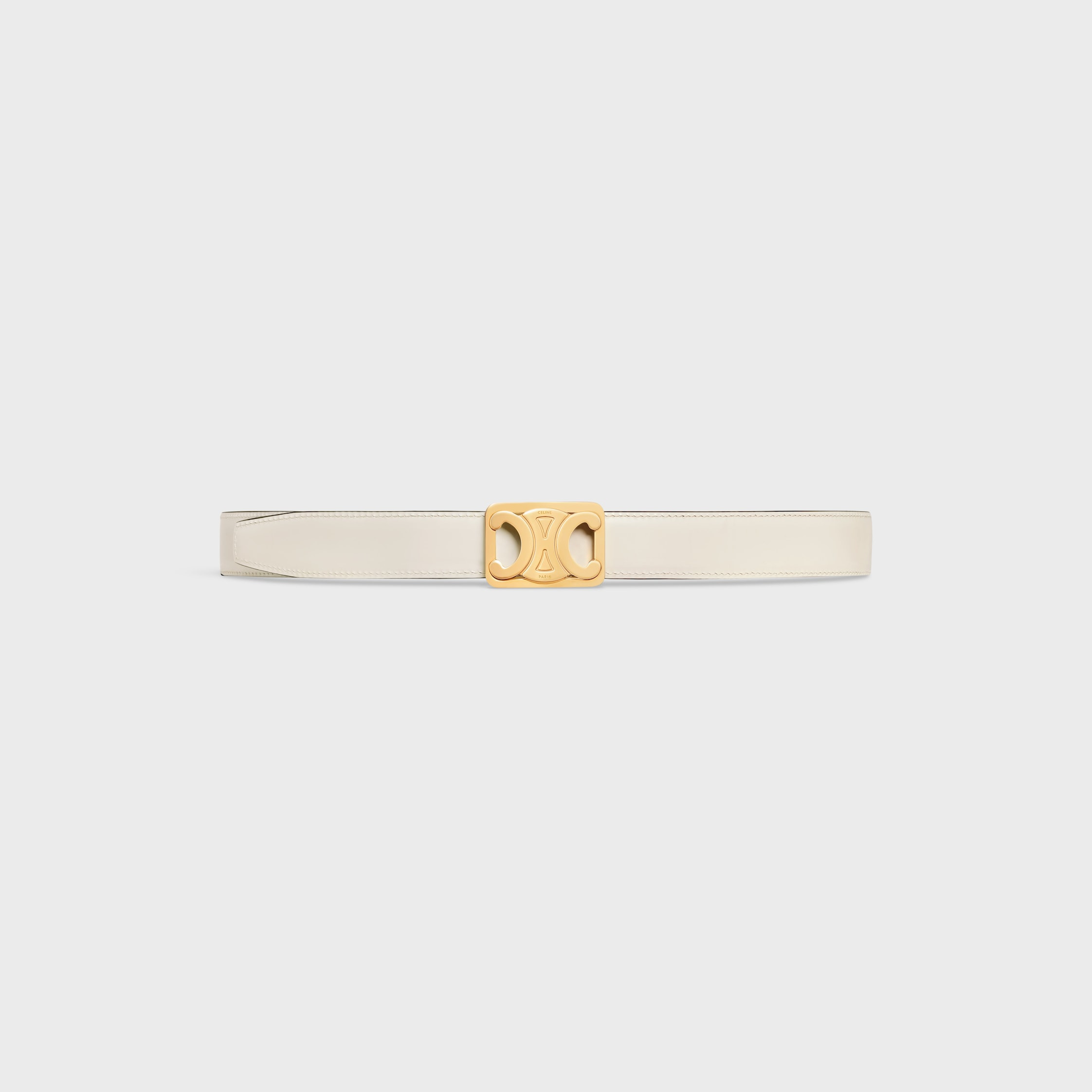 MEDIUM REVERSIBLE FRAMED TRIOMPHE BELT in TAURILLON AND NATURAL CALFSKIN - 4