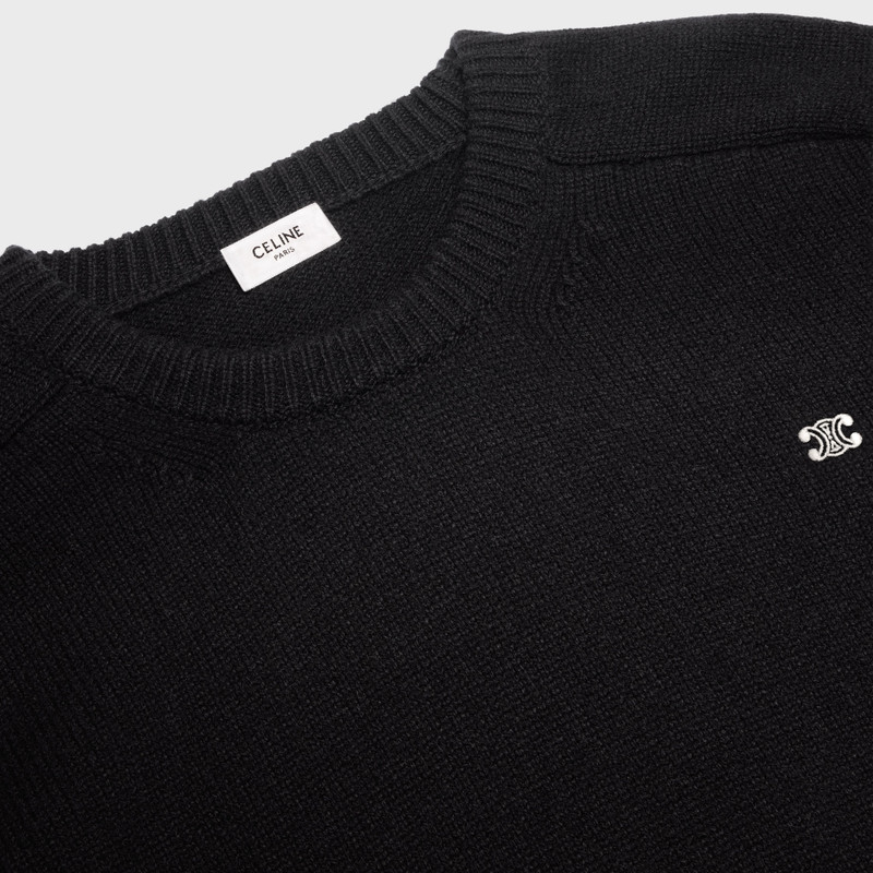 triomphe crew neck sweater in wool and cashmere 3
