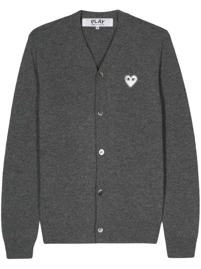 heart-patch wool cardigan 1