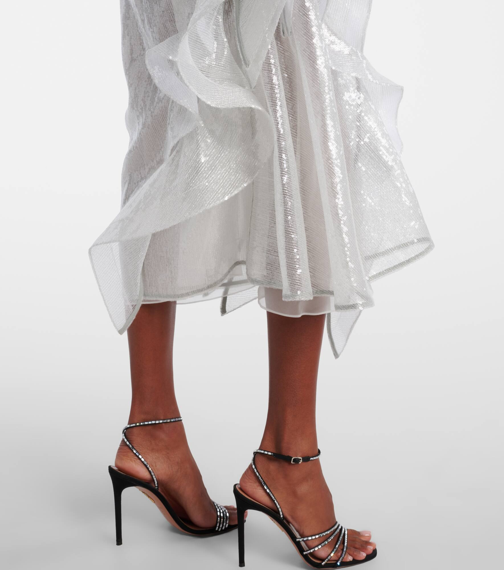 Hymn ruffled sequined midi skirt - 5