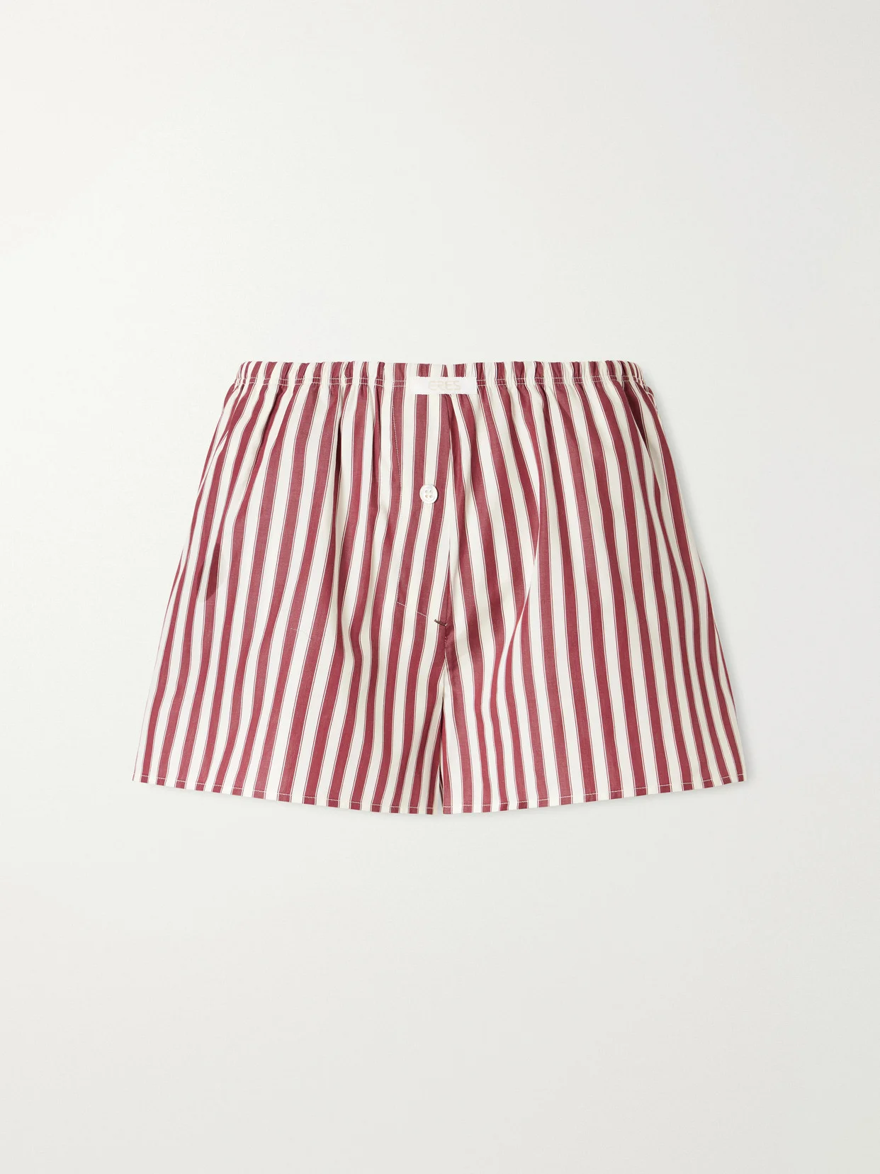House Striped Cotton-poplin Pajama Shorts - 1
