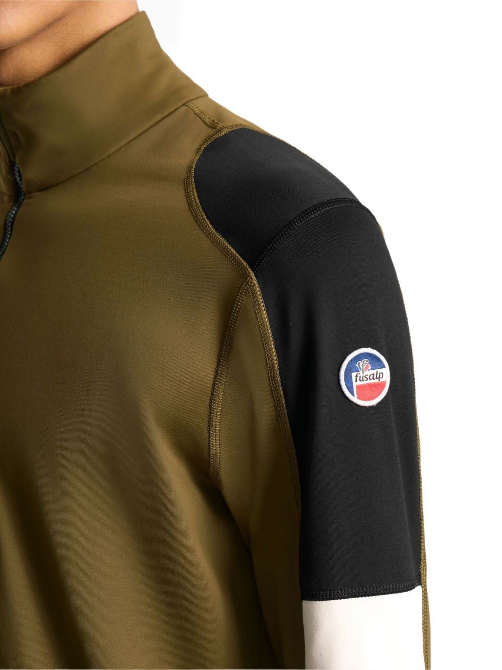 colourblock half-zip T-shirt - 5