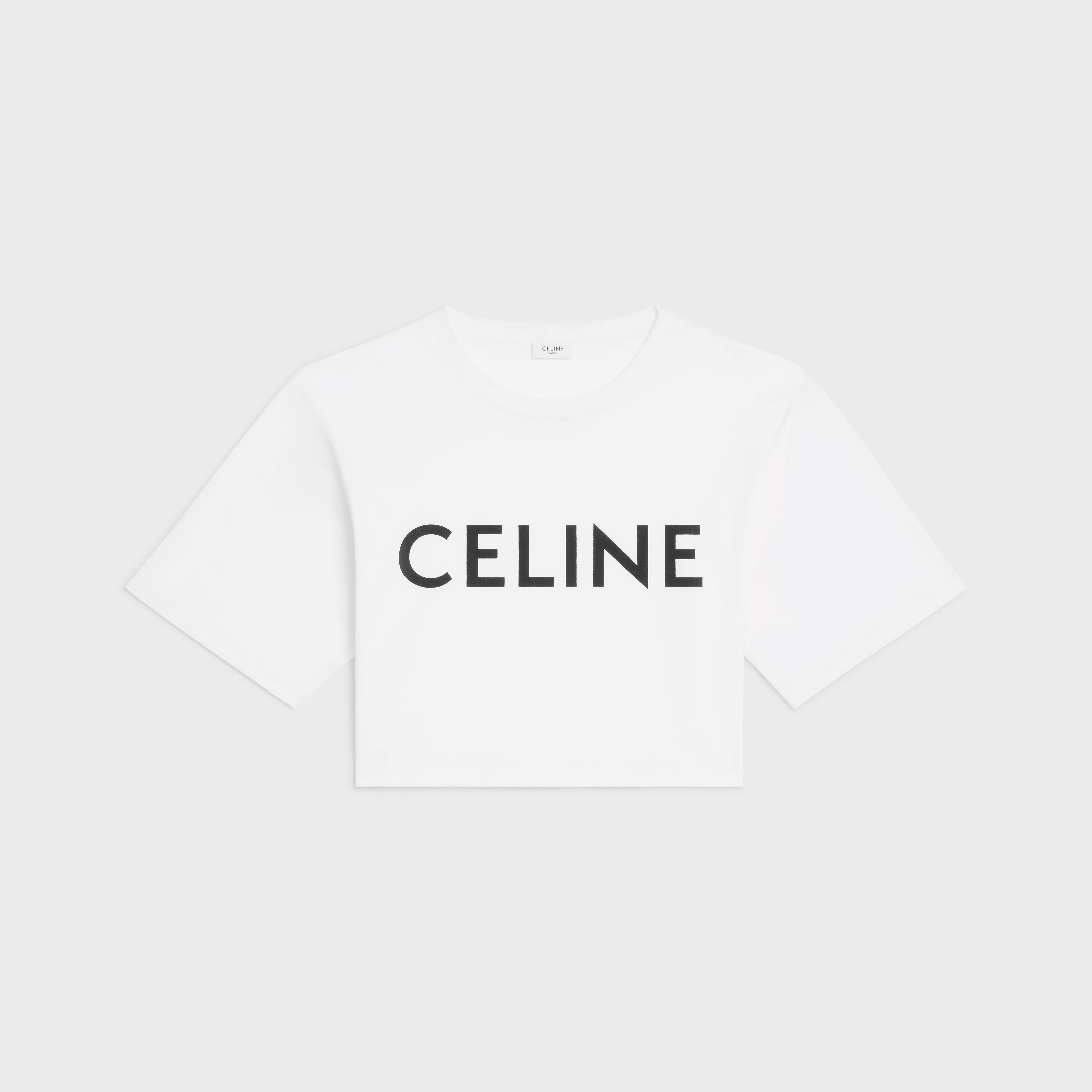 CROPPED CELINE T-SHIRT IN COTTON JERSEY - 1