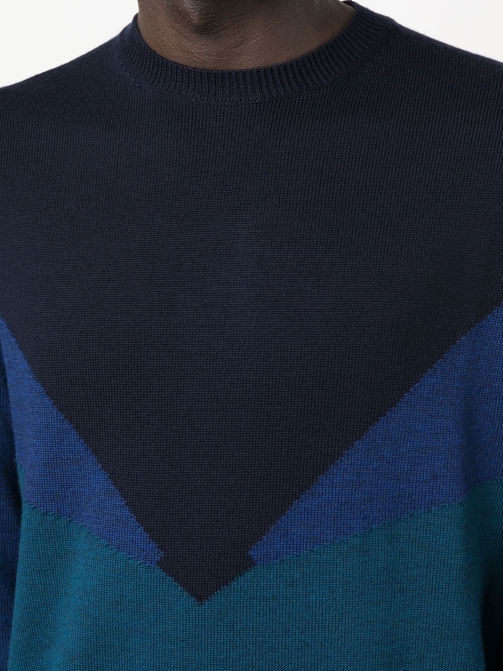 colour-block crew neck jumper - 5