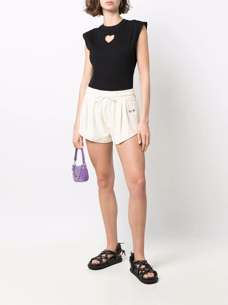 MSGM logo-embroidered cotton track shorts outlook