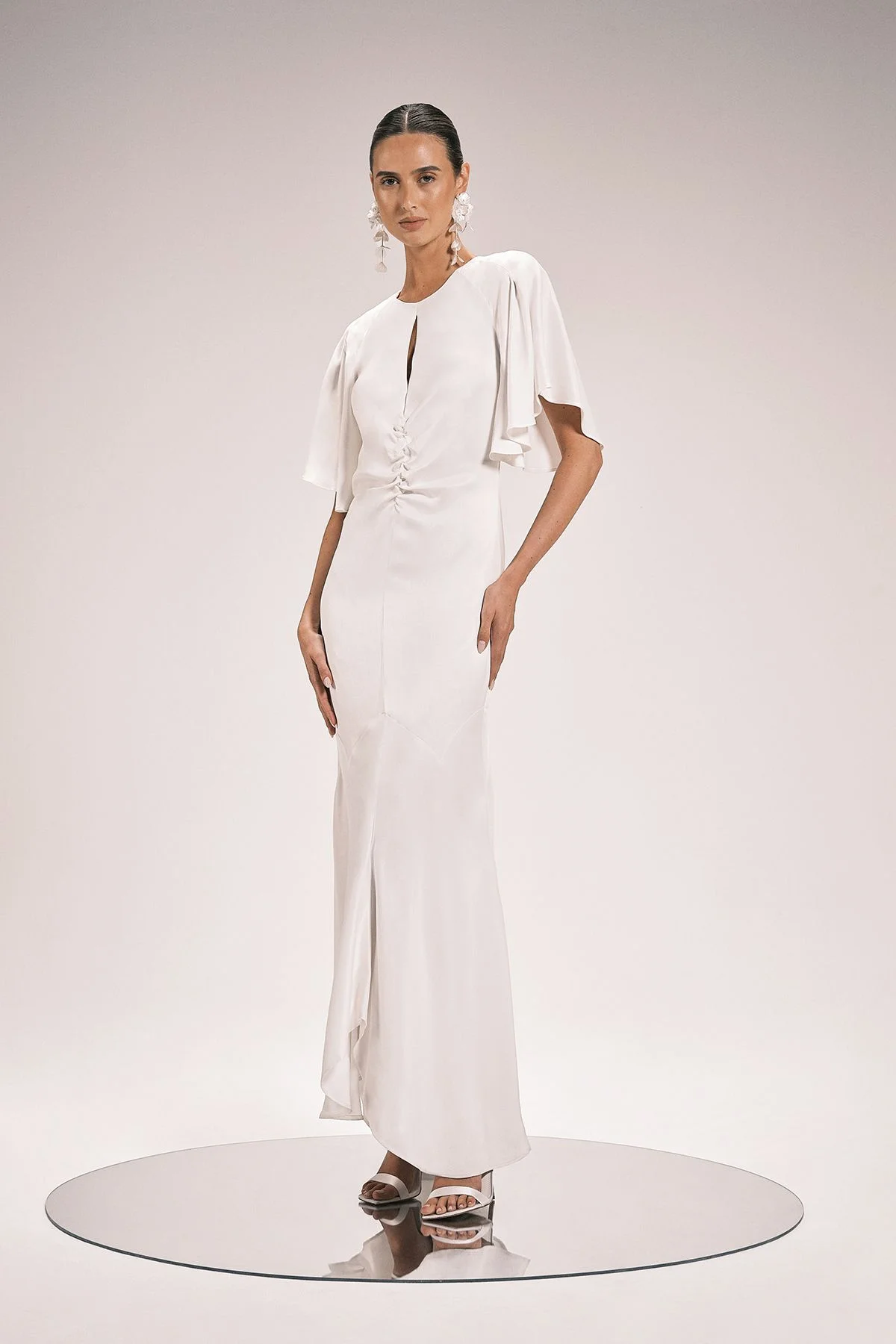 Viscose Satin Crepe Woven Maxi Dress - 1