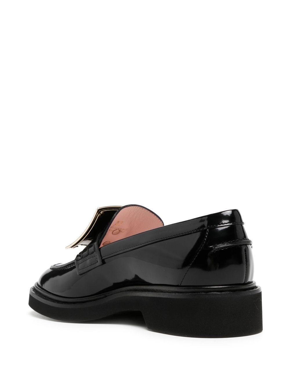 buckle-detail leather loafers - 3