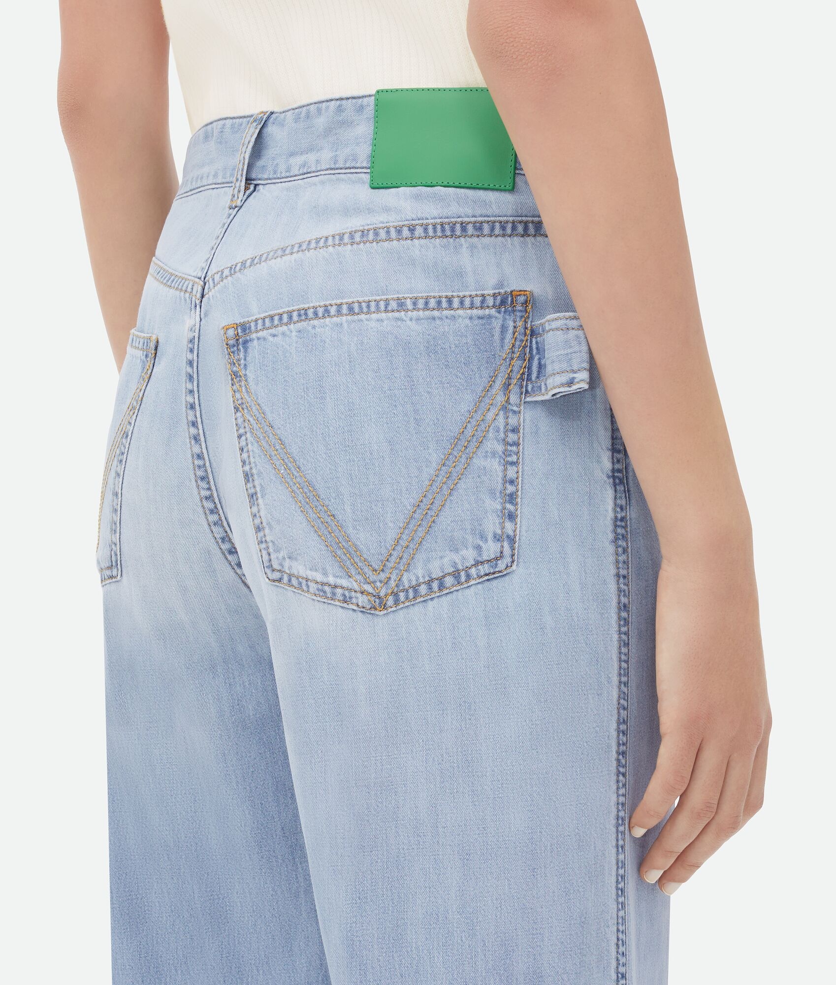 Light Bleached Wide Leg Denim - 4