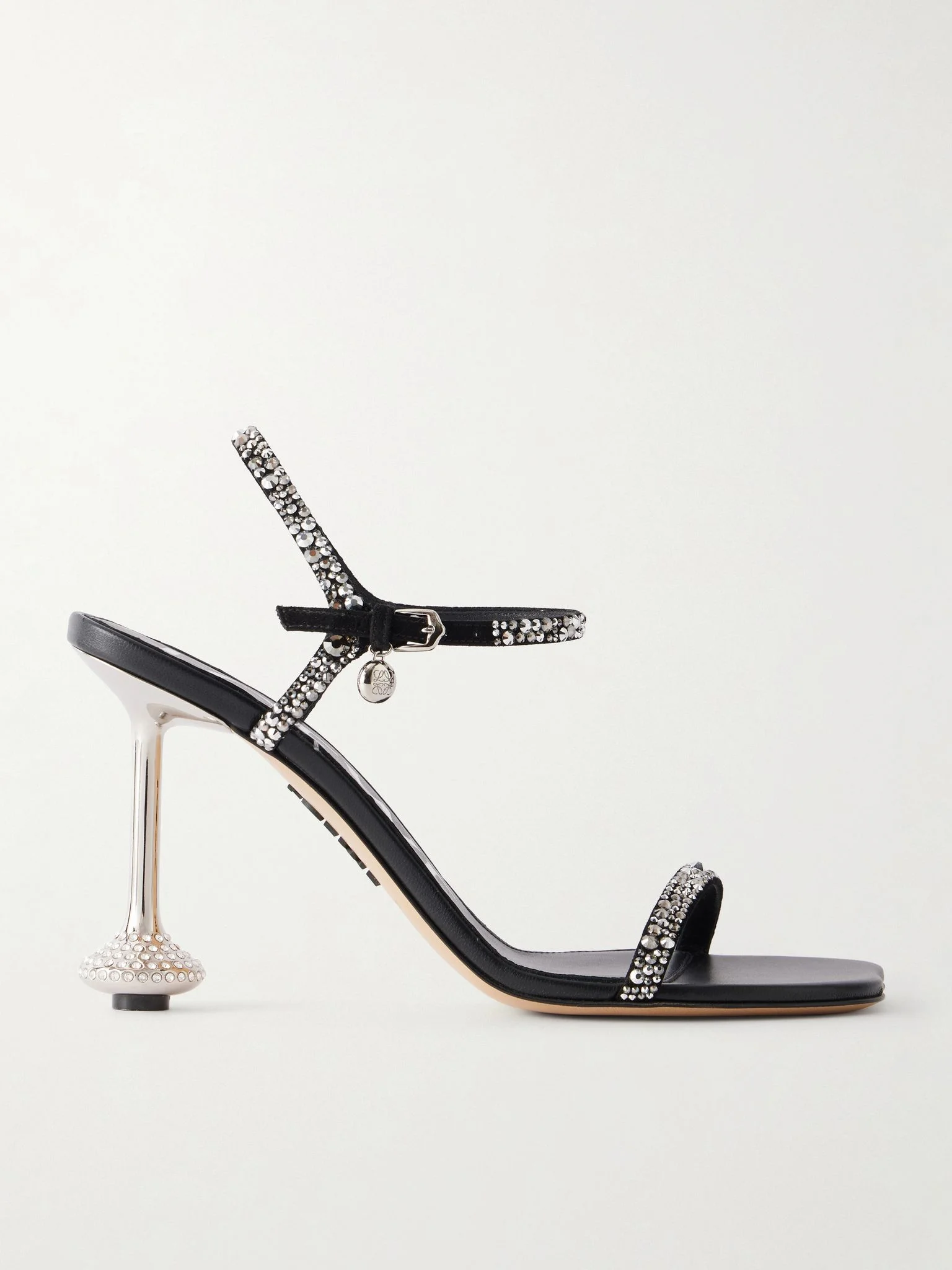 Toy 90 crystal-embellished leather sandals Black - 1