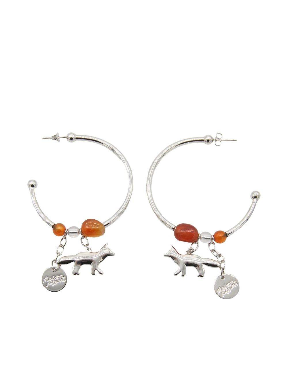 fox-carnelian hoop earrings - 1