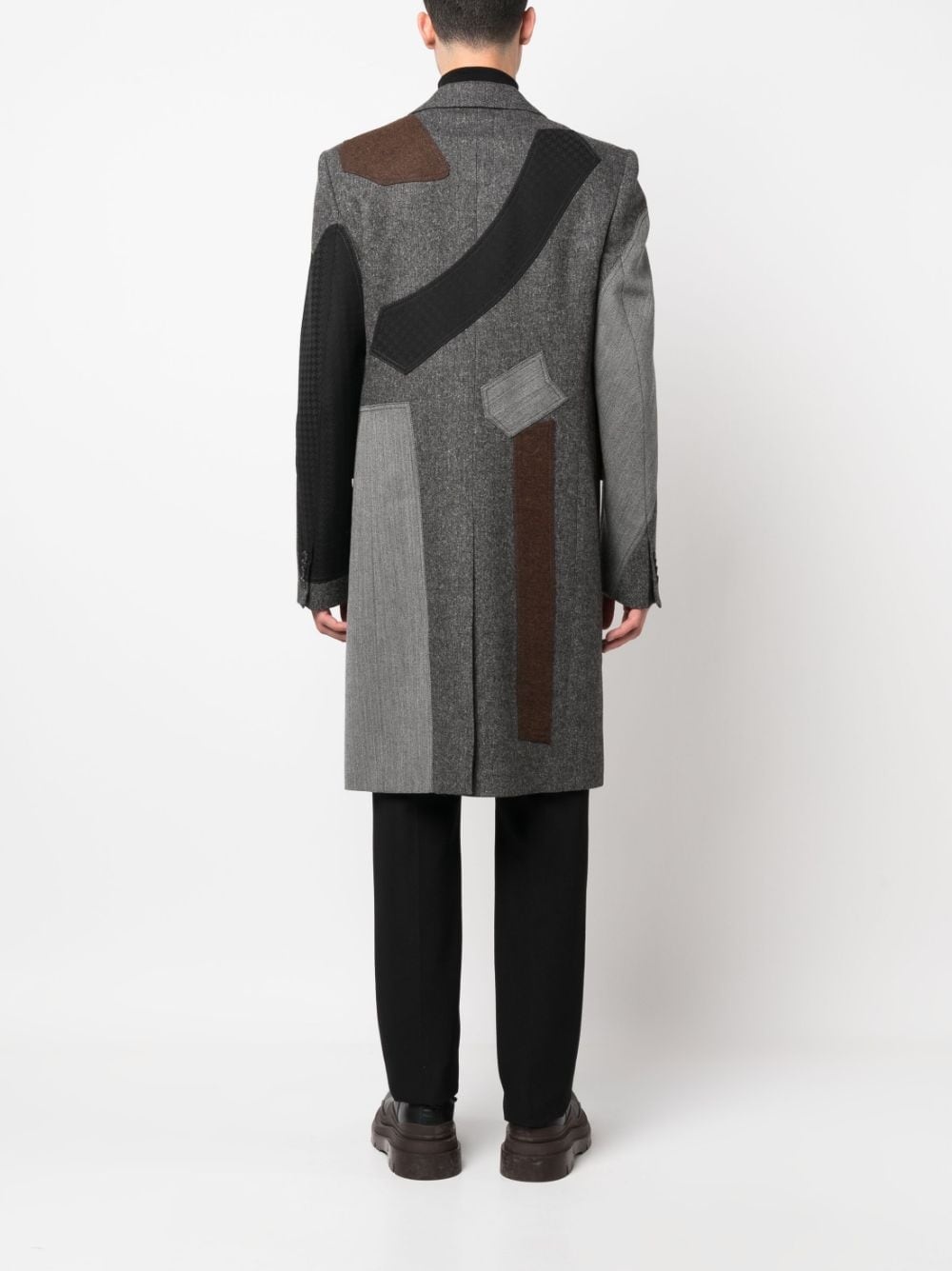 panelled single-breasted trench coat - 4