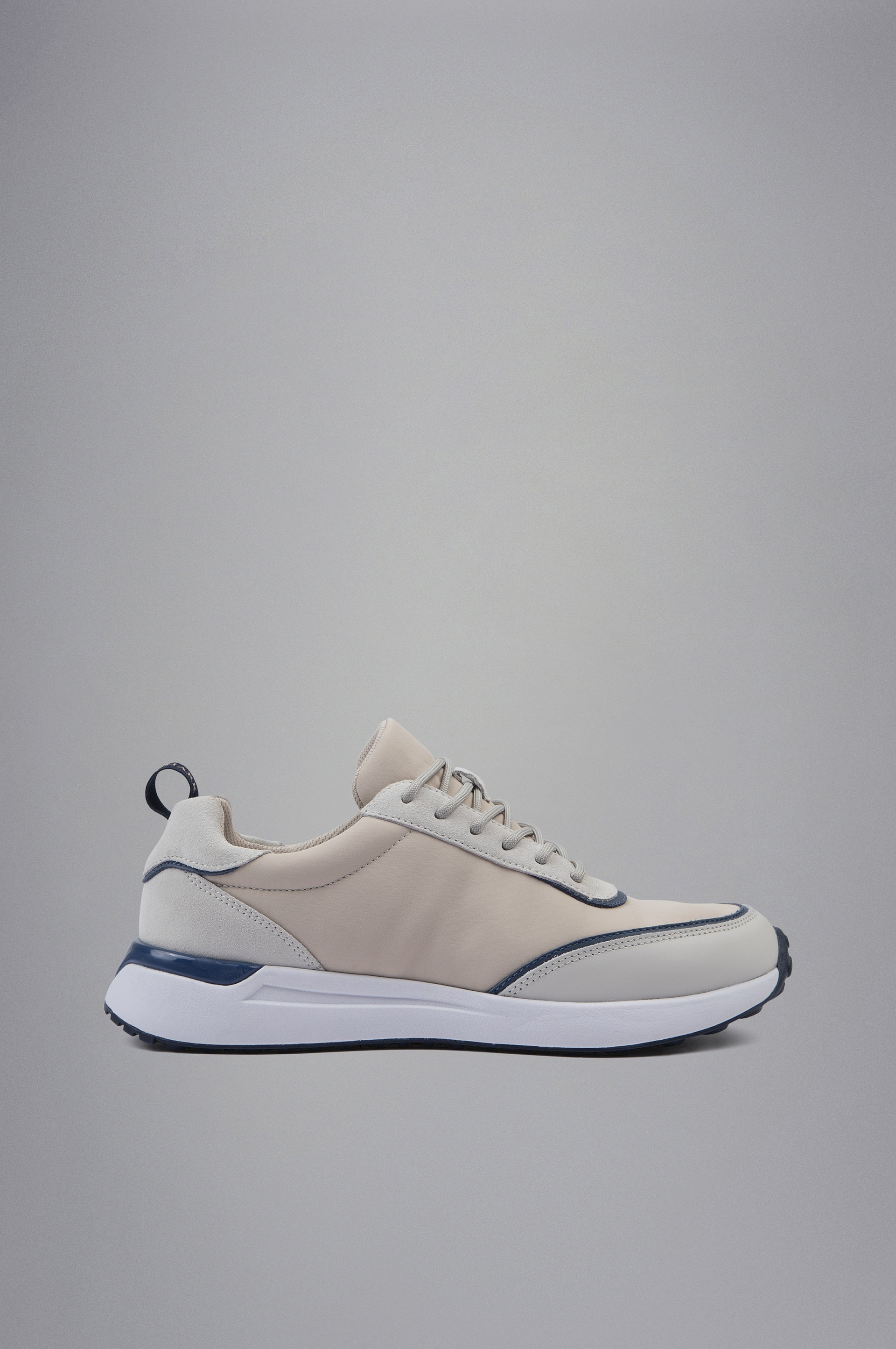 TECH FABRIC AND LEATHER HYBRID SNEAKERS - 1