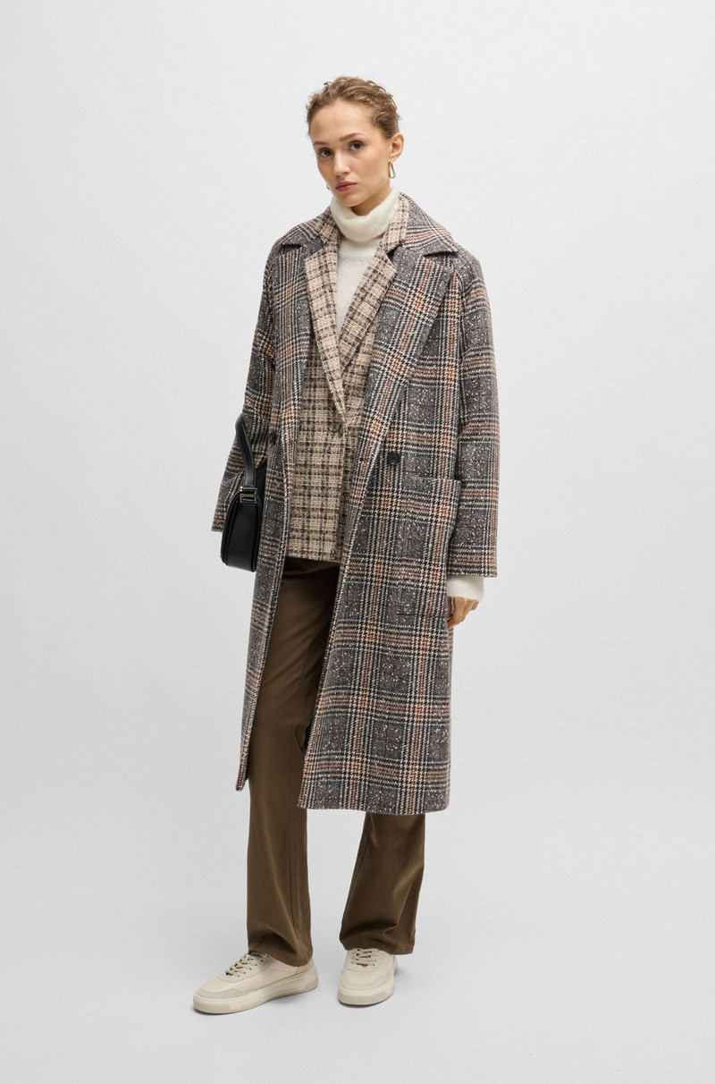BOSS RELAXED-FIT DOUBLE-BREASTED JACKET IN CHECKED TWEED outlook