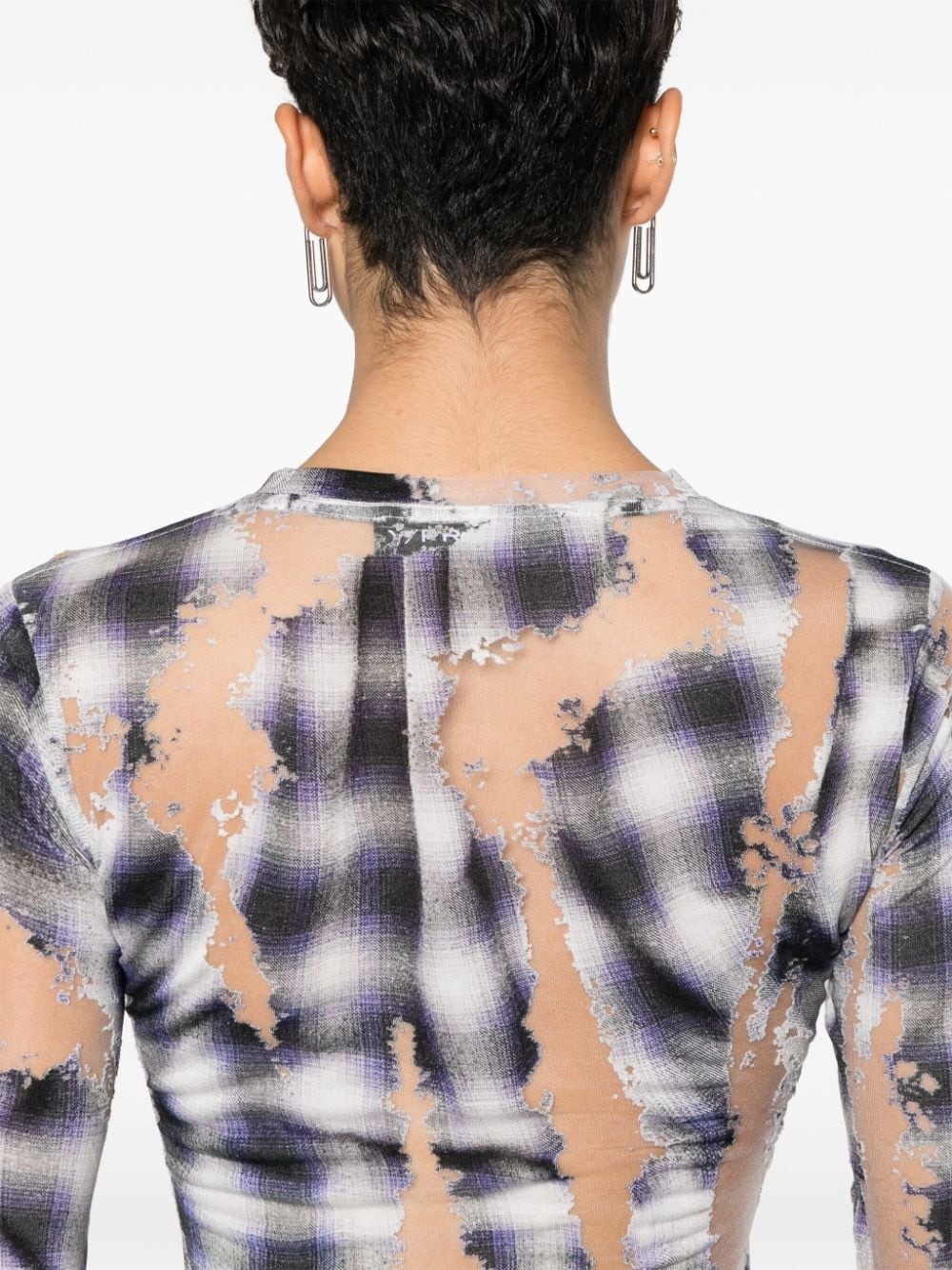 check-pattern long-sleeve T-shirt - 5