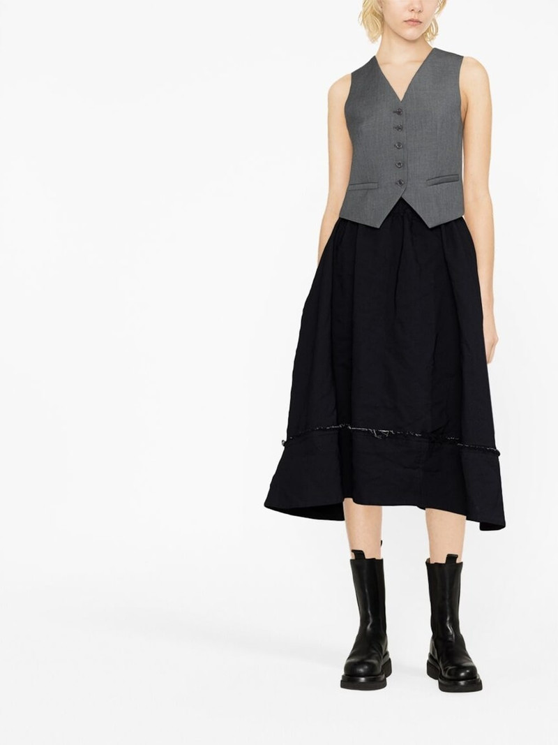Comme des Garçons Comme des Garçons frayed elasticated-waist midi skirt outlook
