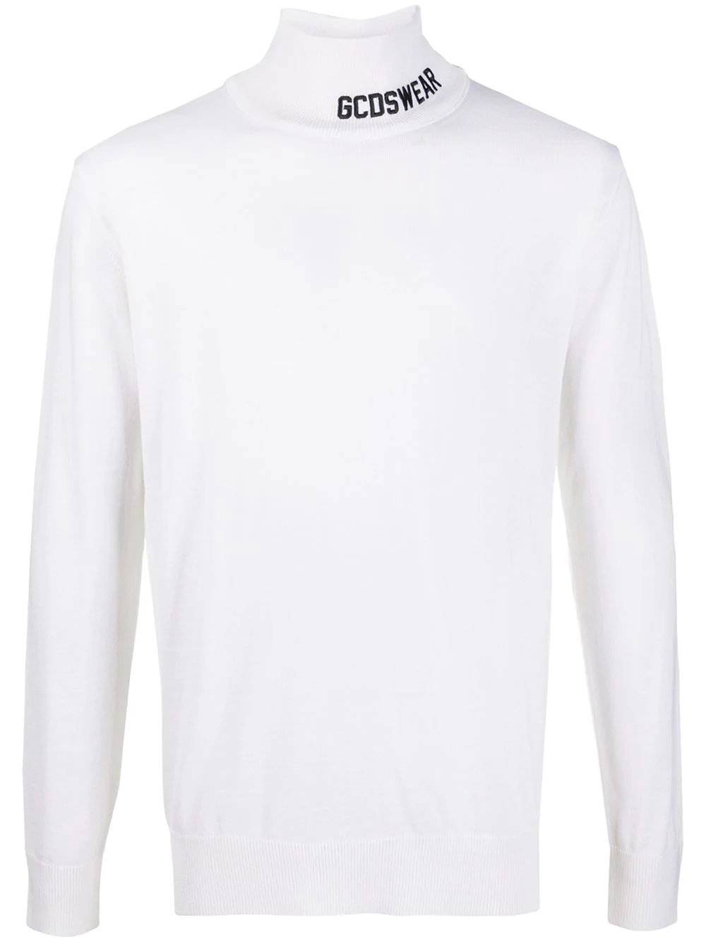 embroidered-logo roll neck jumper - 1