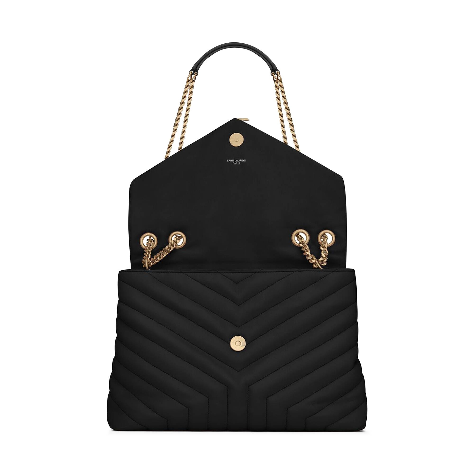 Saint Laurent Medium Loulou Matelasse Leather Shoulder Bag 'Black' - 3