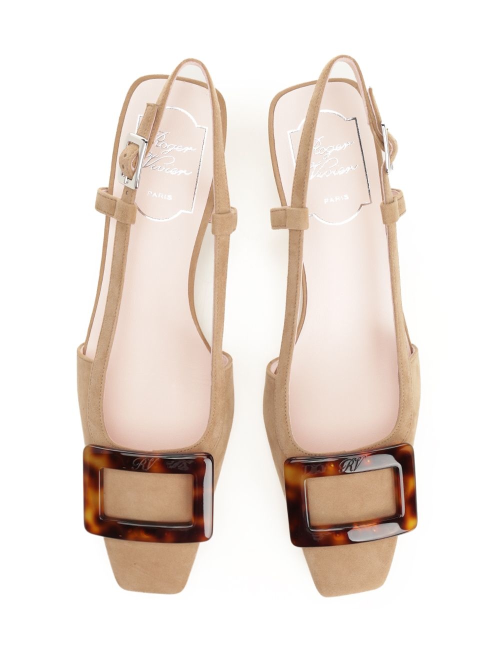 Belle Vivier Turtle Sling Back 45 Pumps Brown - 5