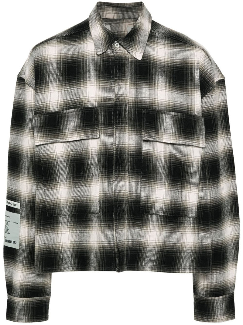 logo-patch plaid shirt 1
