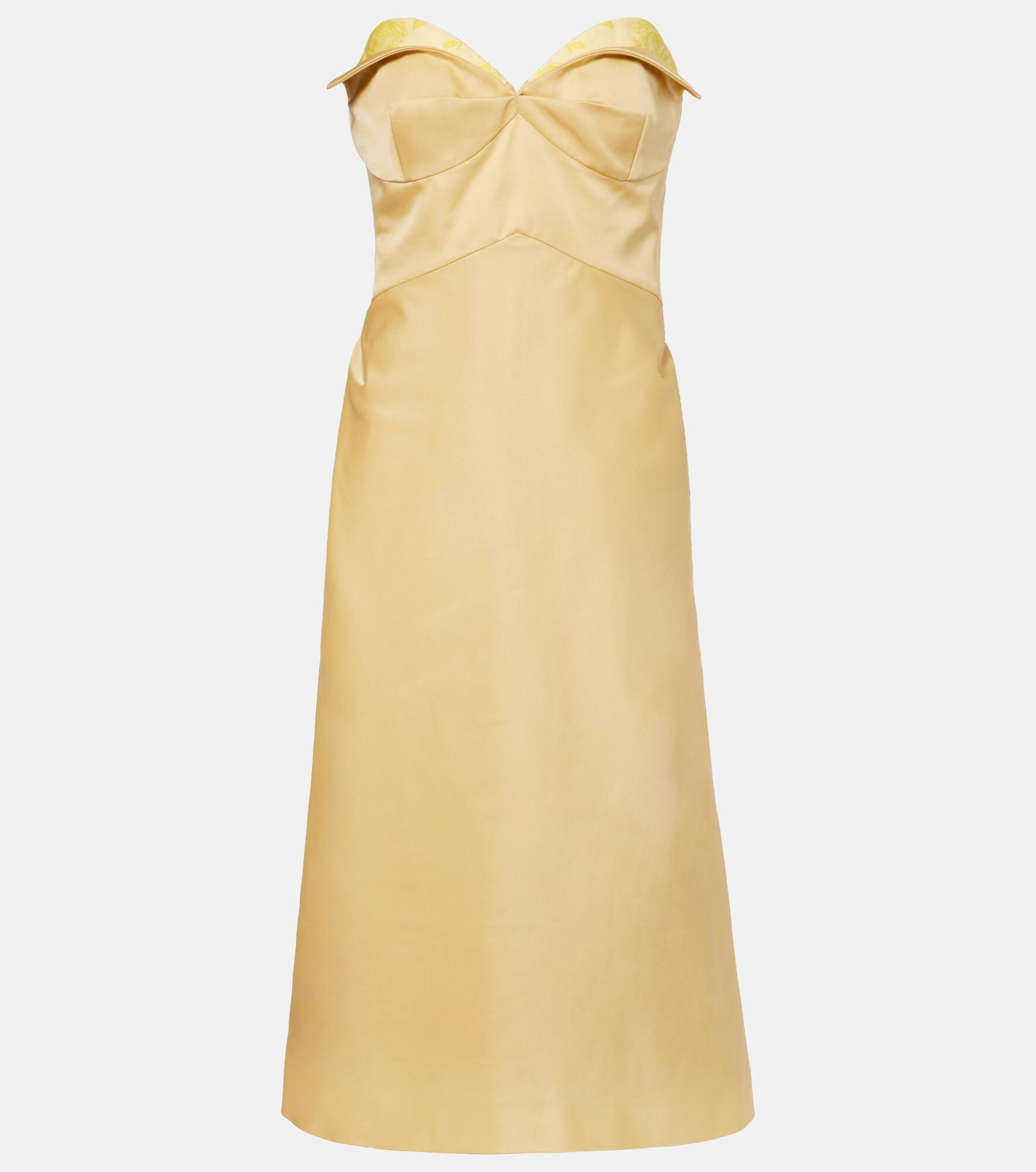 Strapless satin midi dress - 1