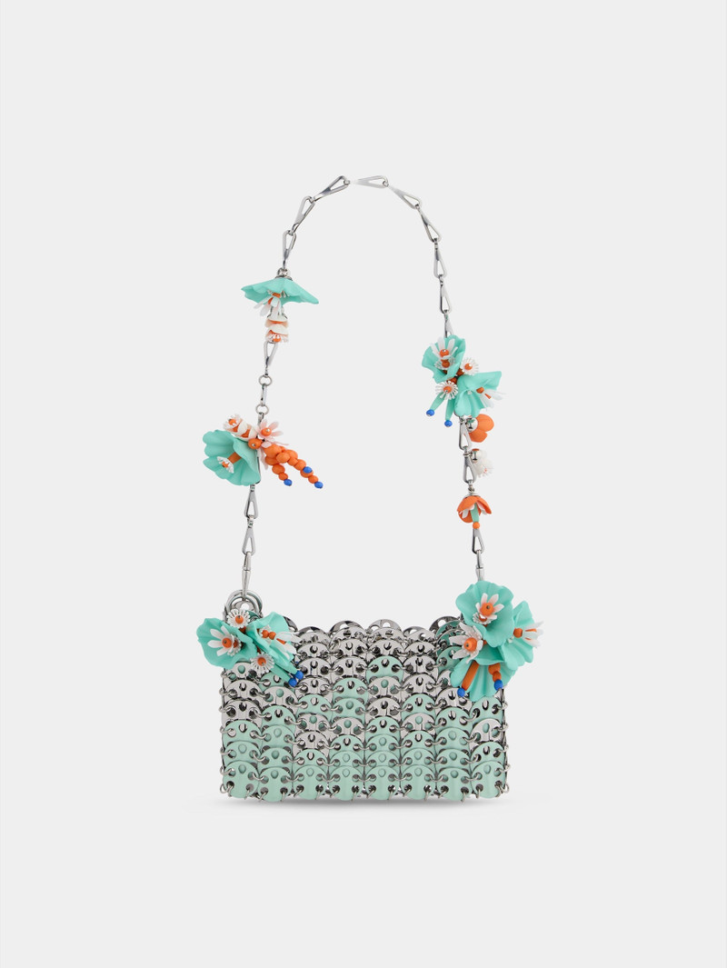 1969 NANO BICOLOR SILVER AND GREEN BAG WITH FLOWER DETAILS 1