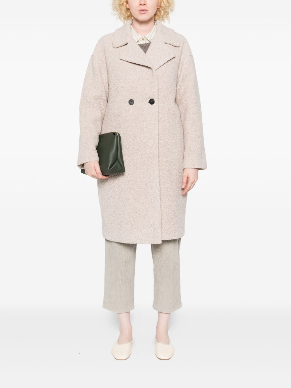 bouclé double-breasted coat - 2