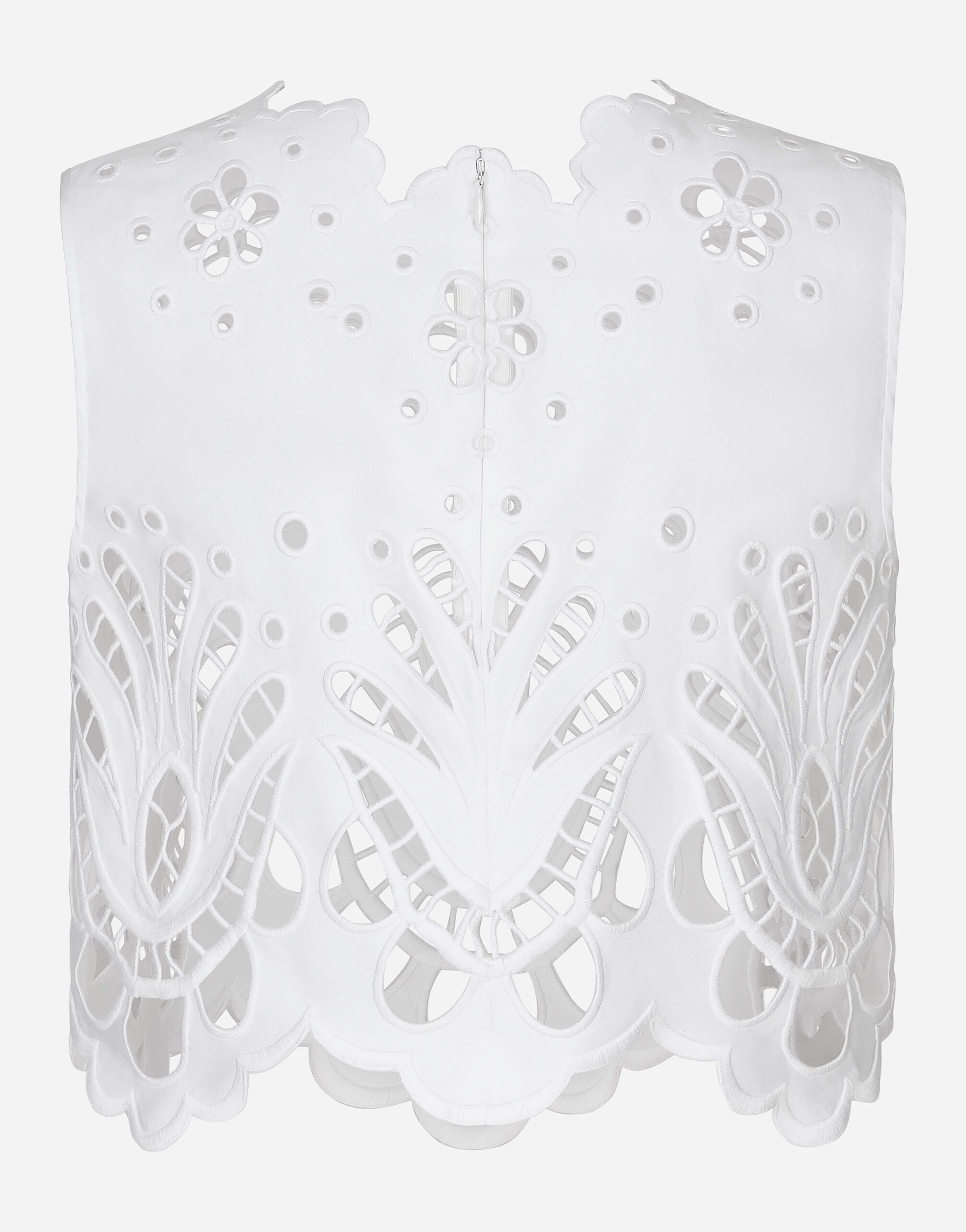 Cotton crop top with cut-out detailing - 8