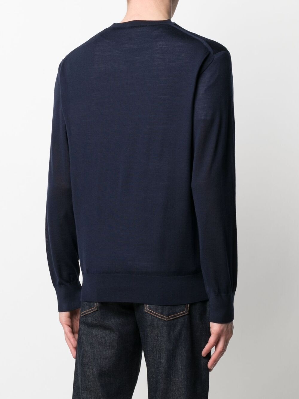 V-neck fine-knit jumper - 4