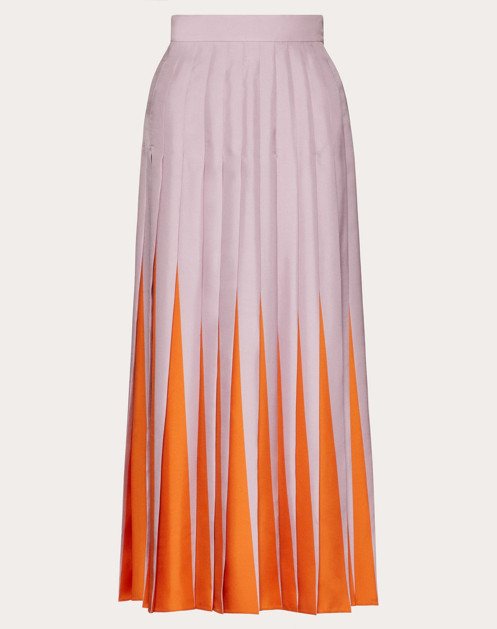 Pleated Twill Skirt with Print - 1