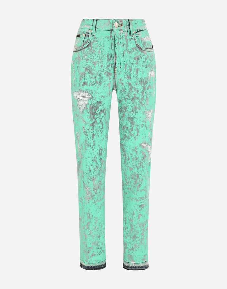 Coated denim boyfriend jeans - 1