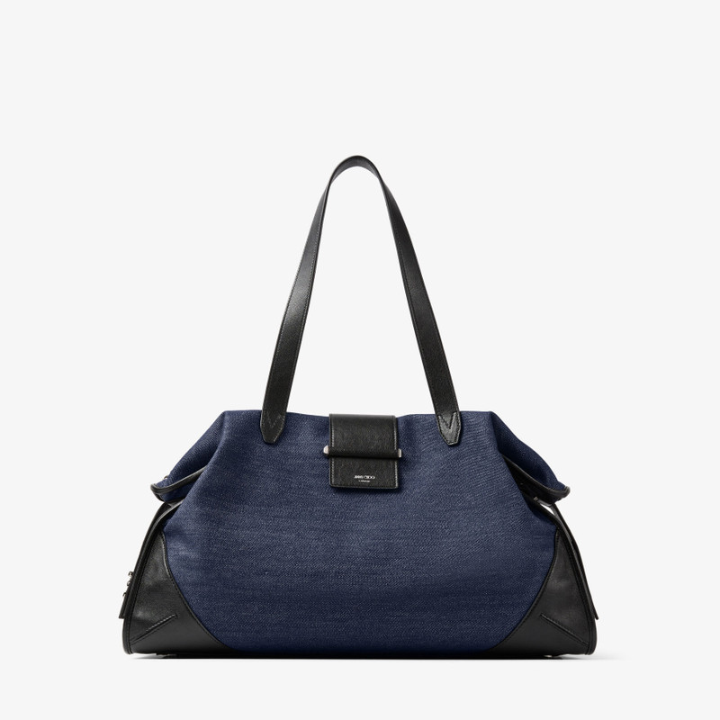 Bar Holdall Large Dark Denim and Leather Holdall Bag 1