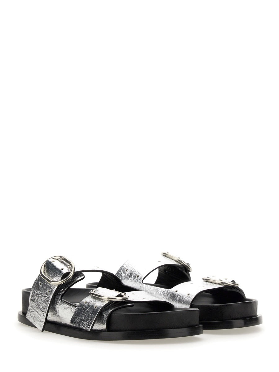 Jil Sander Women Leather Sandal With Buckle - 2