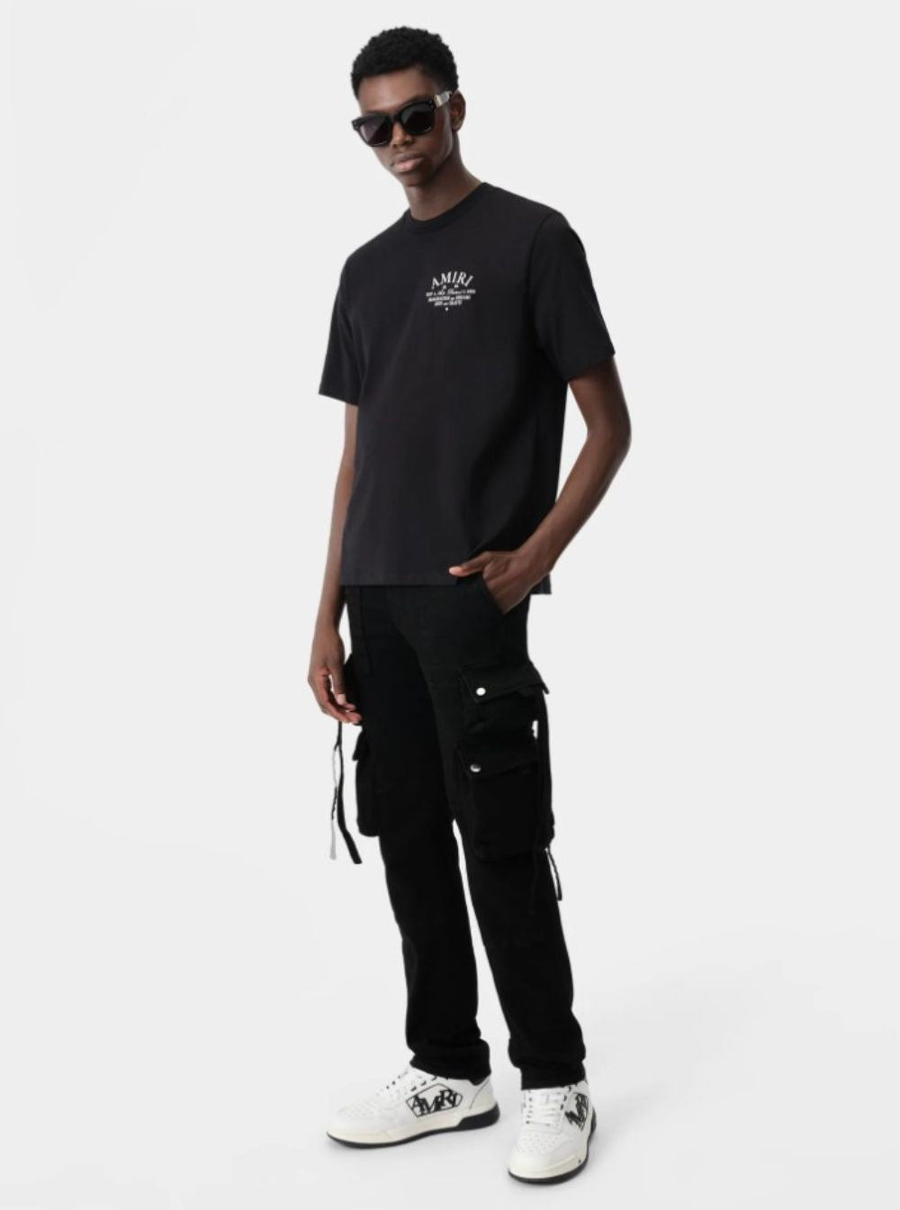 Amiri Men Black Crewneck T-Shirt With Amiri Arts District Logo Print In Cotton Man - 4