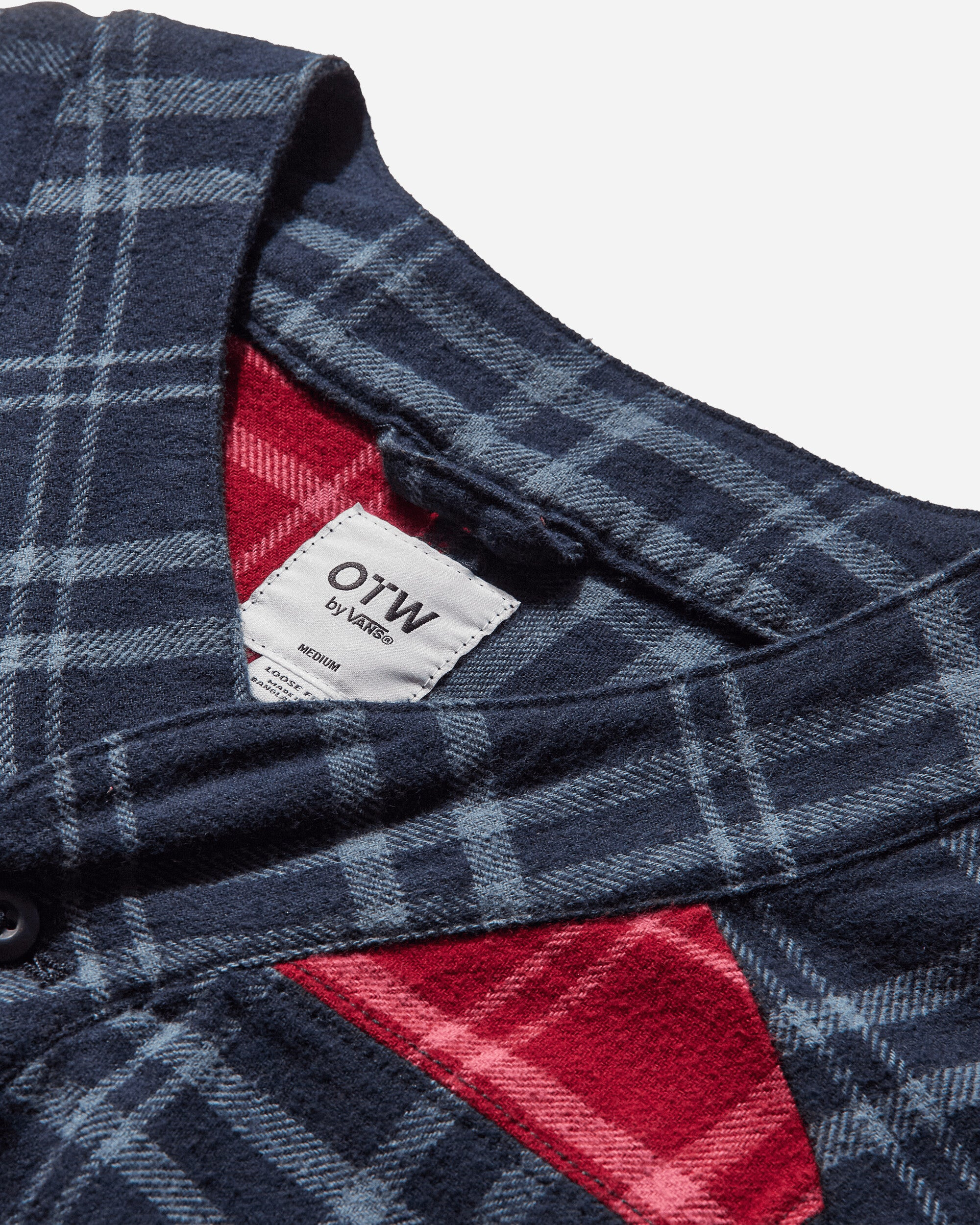 Men's OTW Blocked Flannel Shirt Blue - 3