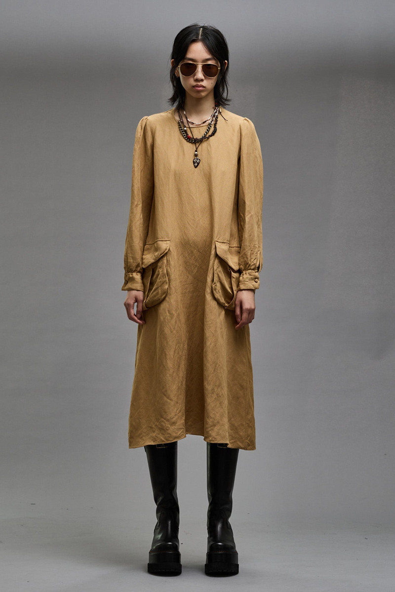 R13 BELLOW POCKET DRESS - KHAKI outlook