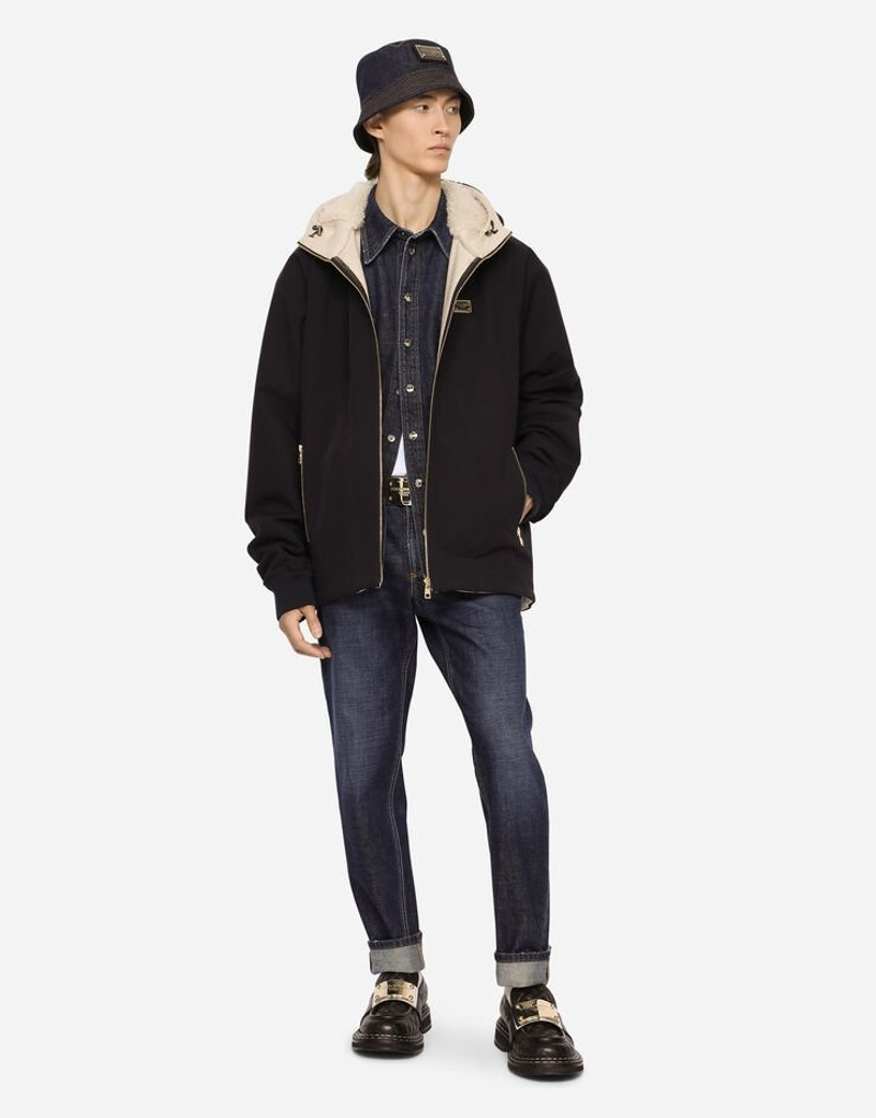 Dolce & Gabbana Denim bucket hat with branded plate outlook