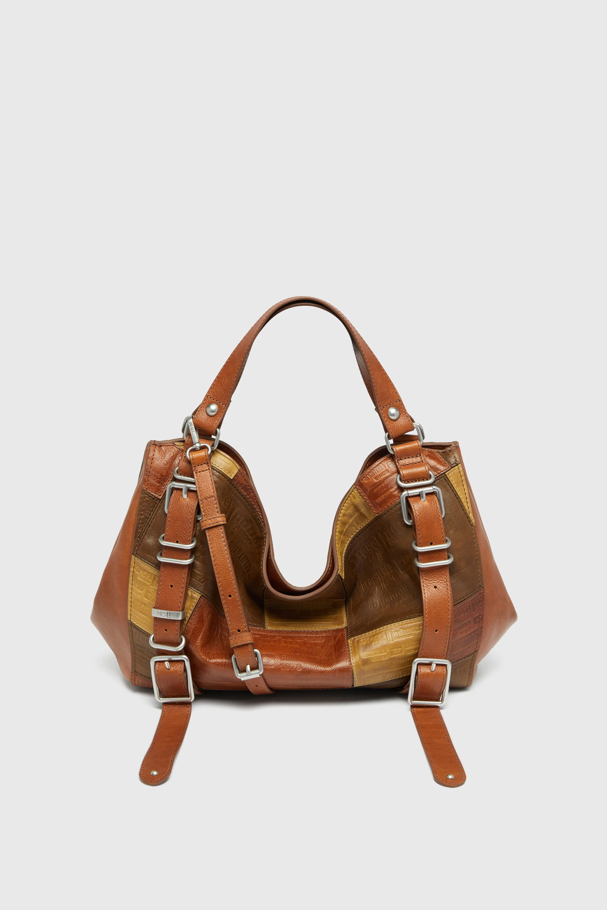 D-ONE-MEDIUM TOP-HANDLE BAG IN PATCHWORK LEATHER - 1