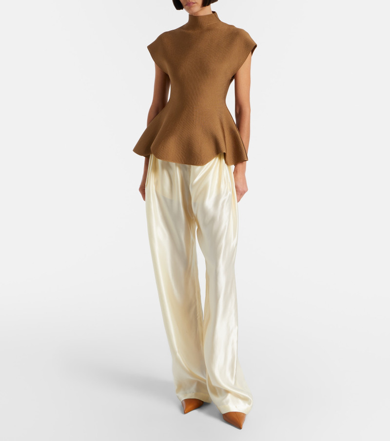 KHAITE Rohen satin wide-leg pants outlook