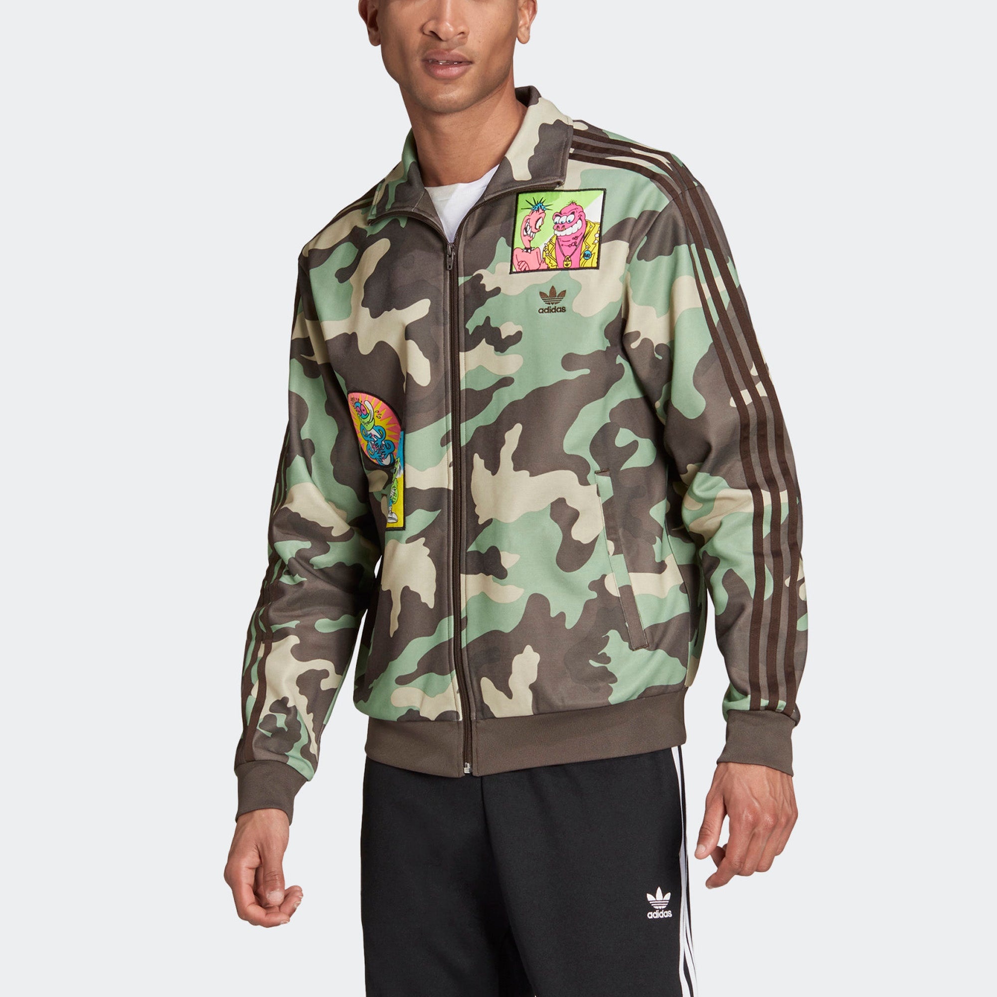 Men's adidas originals x JEREMY SCOTT Crossover Side Camouflage Sports Jacket Multi-Color H53369 - 3