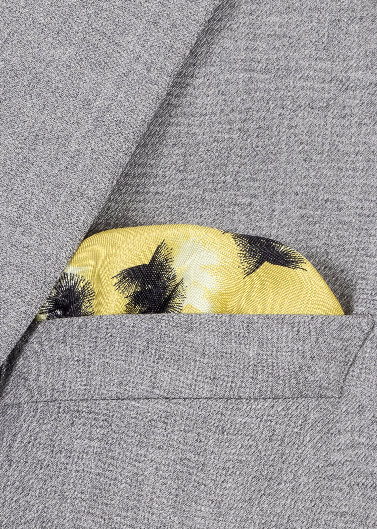 Yellow 'Sunflare' Silk Pocket Square - 2